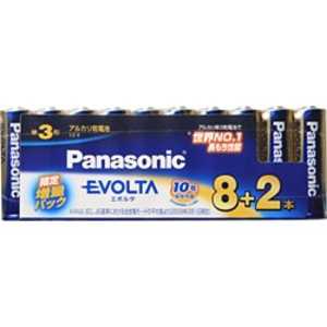 パナソニック　Panasonic ｢単3形乾電池｣アルカリ乾電池｢EVOLTA｣8+2本パック LR6EJSP/10S