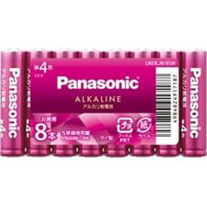 パナソニック　Panasonic ｢単4形乾電池｣アルカリ乾電池 8本パック LR03LJR/8SW (バイオレットピンク)