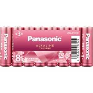 パナソニック　Panasonic ｢単3形乾電池｣カラーアルカリ乾電池 8本パック LR6LJP/8SW (ピンク)