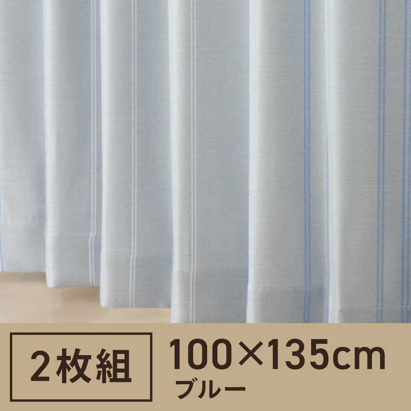 東京シンコール 東京シンコール 2枚組 ドレープカーテン ストーム(100×135cm/ブルー)  