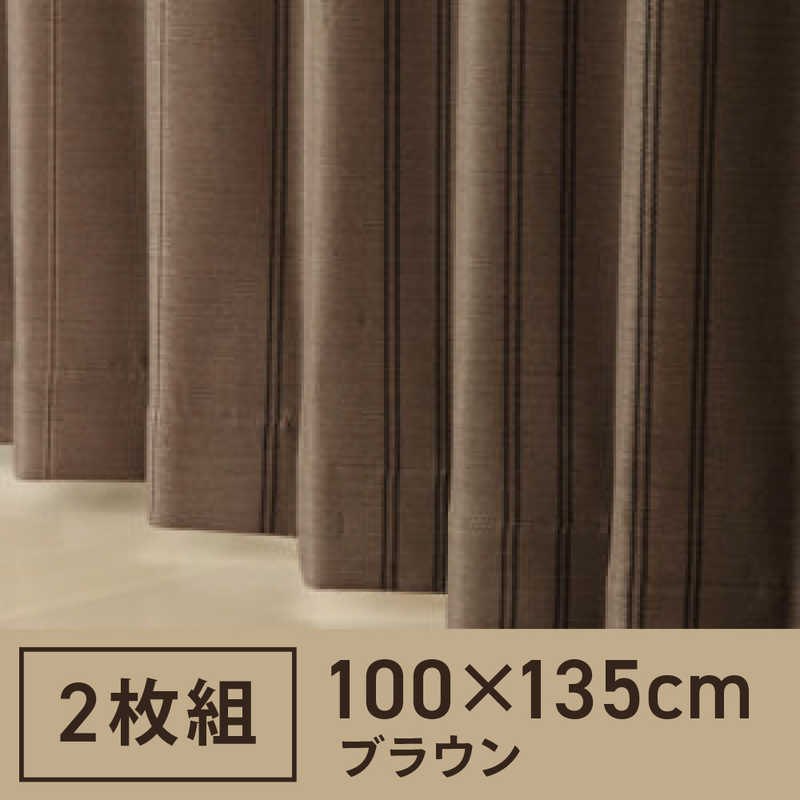 東京シンコール 東京シンコール 2枚組 ドレープカーテン ストーム(100×135cm/ブラウン)  
