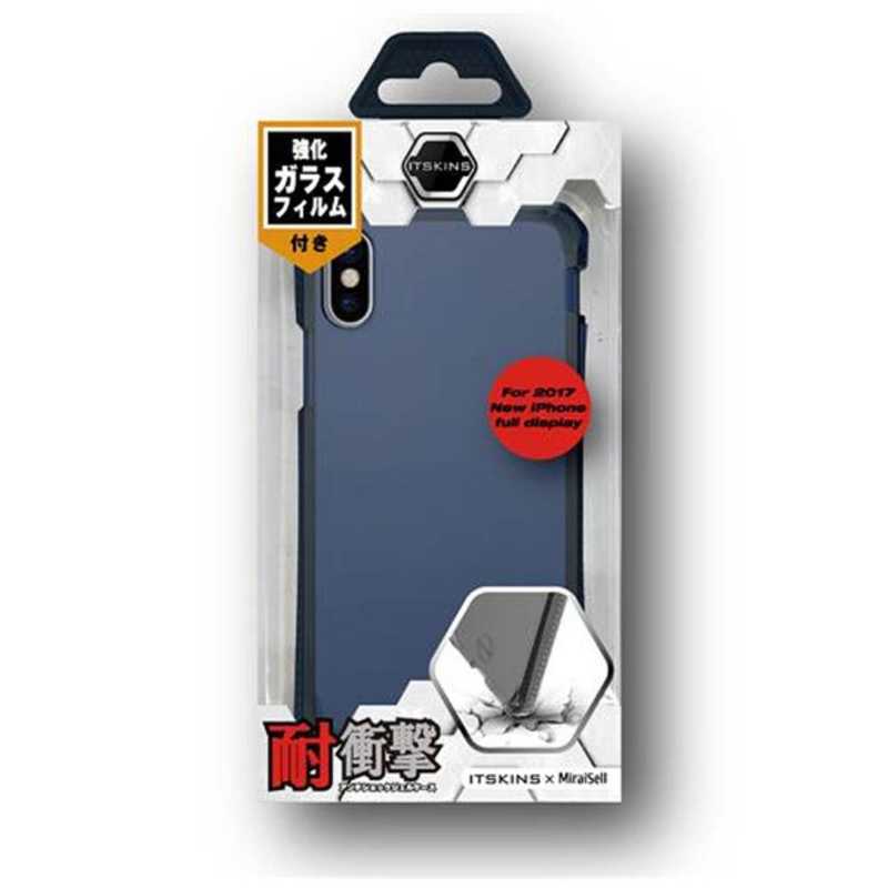 Itskins Iphone X用 Spectrum Gフィルム付 耐衝撃ケース Msitp8snv ネイビー 90 以上節約