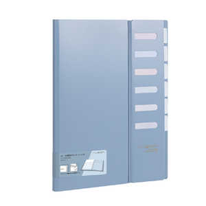 DELI 半透明ポケットファイル A4 6ポケット インデックス付き nusign(ニューサイン) 青 DLI-NDB516BL