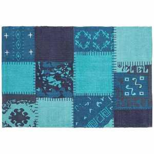 東谷 ラグ TTR-131BL(130×90cm/ブルー) 