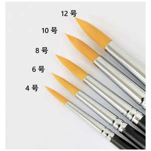 タケダ 水彩筆 赤ナイロン 丸4号 70-5080