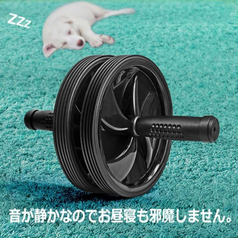 LAVIE LAVIE 健康グッズ トレーニング器具 腹筋ローラー 静ゴロー(ブラック幅18×高さ18×奥行26cm)  3B-4020 3B-4020