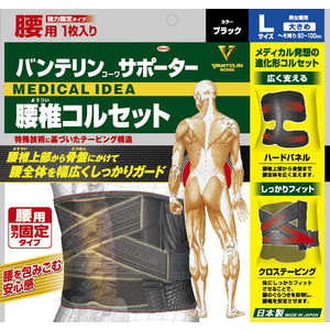 KOWA バンテリンサポーター腰椎コルセット 大きめ ブラック KOWA バンテリンサポーター腰椎コルセット 大きめ ブラック