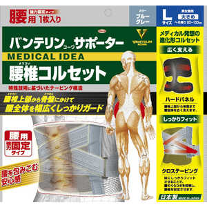 KOWA バンテリンサポーター腰椎コルセット 大きめ ブルーグレー KOWA バンテリンサポーター腰椎コルセット 大きめ ブルーグレー