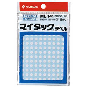 ニチバン マイタック ラベル カラーラベル ［15シート / 130面］ 白 ML-1415