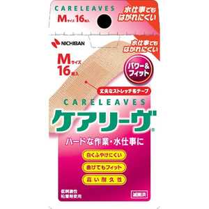 ニチバン CARELEAVES(ケアリーヴ) パワー&フィット Mサイズ 16枚入 〔ばんそうこう〕 
