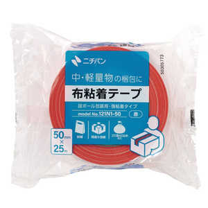 ニチバン 布粘着テープNo.121N 赤 50mm×25m 121N1-50