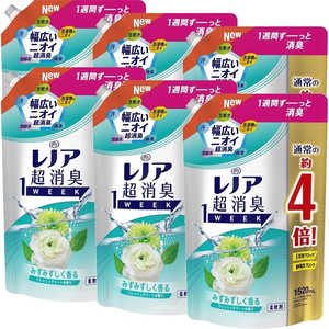 P＆G (ケース販売)レノア超消臭1week フレッシュグリーンの香り つめかえ用 超特大サイズ 1520mL×6個 