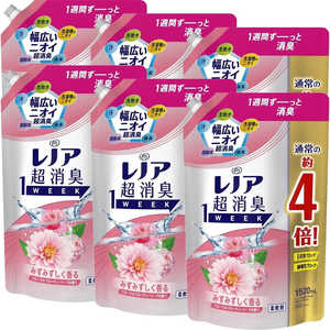 P&G (ケース販売)レノア超消臭1week フローラルフルティーソープの香り つめかえ用 超特大サイズ 1520mL×6個 