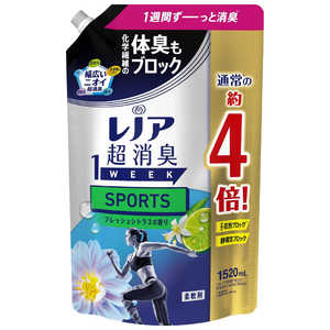 P＆G Lenor(レノア)超消臭1week つめかえ用 超特大サイズ 1520mL SPORTS フレッシュシトラスの香り 