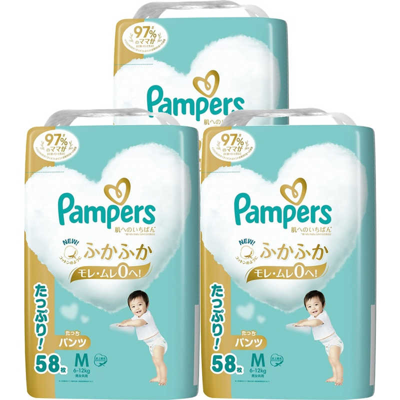 P＆G P＆G (ケース販売)Pampers(パンパース)肌へのいちばん パンツ ウルトラジャンボ Mたっち(6-12kg)58枚×3個  