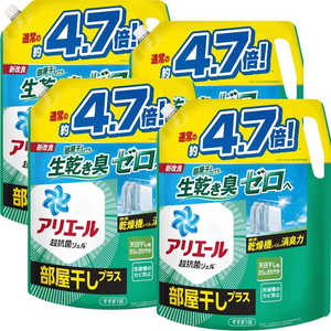 P＆G (ケース販売)アリエールジェル部屋干しプラス つめかえ超ウルトラジャンボサイズ 1.81kg×4個 