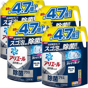 P＆G (ケース販売)アリエールジェル除菌プラス つめかえ超ウルトラジャンボサイズ 1.81kg×4個 