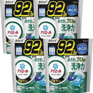 P＆G (ケース販売)アリエールジェルボールプロ 部屋干し用 つめかえ 超メガジャンボサイズ 92個×4個 