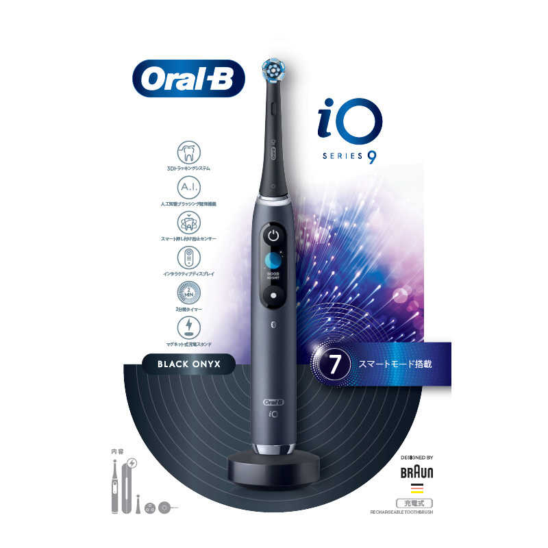 ブラウン　BRAUN ブラウン　BRAUN 電動歯ブラシ iOシリーズ iO9 ブラックオニキス （7モード） [丸型回転ブラシ] IOM92J22ACBKW IOM92J22ACBKW
