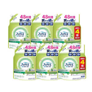 P＆G (ケース販売)ファブリーズ W除菌 ほのかな緑茶の香りつめかえ用4回分 1280mL×6 