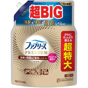 P&G ファブリーズW除菌+消臭 プレミアム 無香料 詰替用4回分1240ml P&G ファブリーズW除菌+消臭 プレミアム 無香料 詰替用4回分1240ml