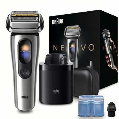 新品未使用 ブラウン 電気シェーバー シリーズNEVO 電動 シルバー ブラウン BRAUN 電気シェーバー NEVO (シルバー)洗浄機モデル ［4枚刃