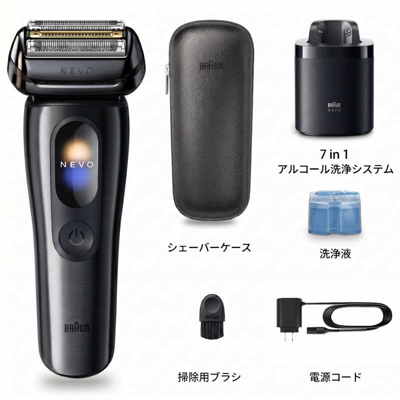ブラウン　BRAUN ブラウン　BRAUN 電気シェーバー NEVO (グラファイトダスク)洗浄機モデル ［4枚刃 / AC100V-240V］ NEVO15010C NEVO15010C