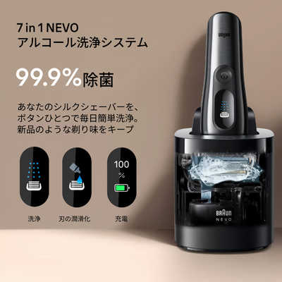 ブラウン BRAUN 電気シェーバー NEVO (グラファイトダスク)洗浄機
