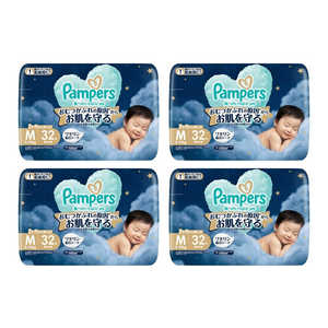 P＆G (ケース販売)パンパース 肌へのいちばん夜用 / スーパ-ジャンボ M32枚(5-12kg)×4 