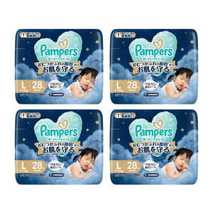 P＆G (ケース販売)パンパース 肌へのいちばん夜用 / スーパ-ジャンボ L28枚(9-14kg)×4 