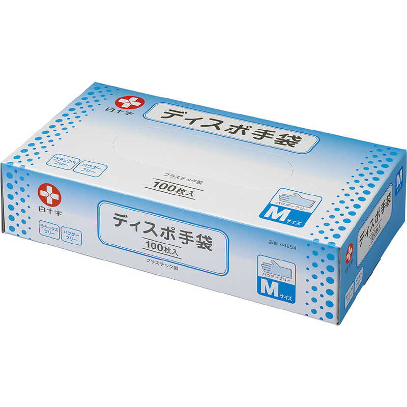 白十字 白十字 ディスポ手袋 M 100枚入  