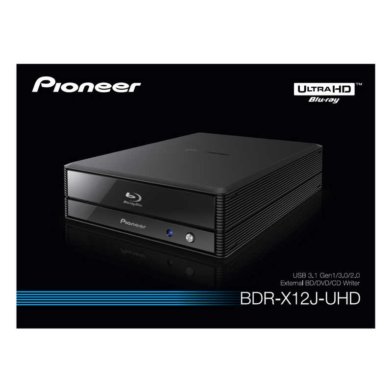 パイオニア PIONEER パイオニア PIONEER 外付型ブルｰレイドライブ 5インチサイズ UHDBD再生対応 BDXL対応 M-DISC対応 USB3.1 Gen1接続 ソフト付き ブラック BDR-X12J-UHD [USB-A] BDR-X12J-UHD [USB-A]