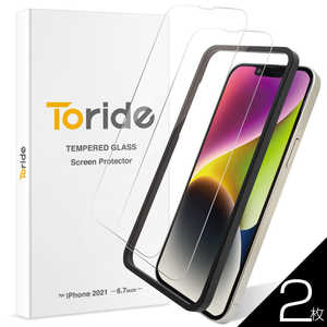 TORIDE Toride ホコリが入らない iPhone14 Plus iPhone13 Pro Max用 ガラスフィルム 2枚入り クリア TR003IP67GL