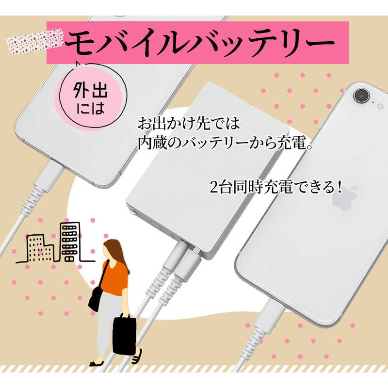 ラスタバナナ ラスタバナナ 5000mAh AC付リチウム A×1 C×1ポート3.0A出力 WH ホワイト BLI050AC3AK01WH BLI050AC3AK01WH