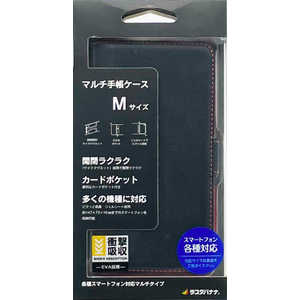 ラスタバナナ 汎用薄型サイドマグネットマルチ手帳型ケース Mサイズ ブラック×レッド RFRBOM01BKY ラスタバナナ 汎用薄型サイドマグネットマルチ手帳型ケース Mサイズ ブラック×レッド RFRBOM01BKY