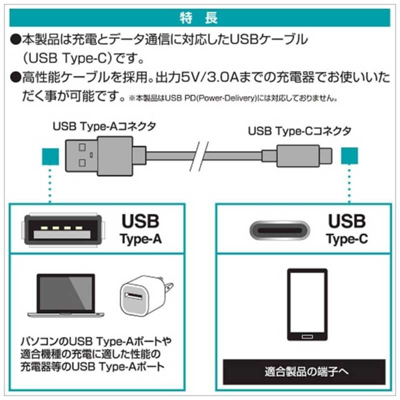 ラスタバナナ ラスタバナナ 1.2m[USB-C ⇔ USB-A]ケーブル 充電･転送 ブラック RBHE262 RBHE262