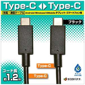 ラスタバナナ 1.2m[USB-C ⇔ USB-C]ケーブル 充電･転送 ブラック RBHE270