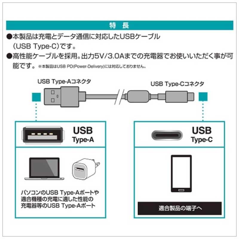 ラスタバナナ ラスタバナナ 4m USB-C ⇔ USB-A ケーブル 充電 転送 ブラック RBHE278 RBHE278