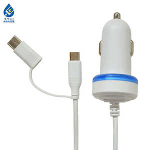 ラスタバナナ mirco-B DC充電器 2.4A 1.5m Type-C変換付 ホワイト R15DCMC2A01WH ラスタバナナ mirco-B DC充電器 2.4A 1.5m Type-C変換付 ホワイト R15DCMC2A01WH