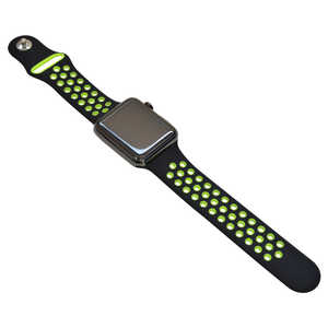 ラスタバナナ Apple Watch用 シリコンベルト スポーツタイプ ブラック×グリーン (42/44mm) RBLAW4402BG ラスタバナナ Apple Watch用 シリコンベルト スポーツタイプ ブラック×グリーン (42/44mm) RBLAW4402BG