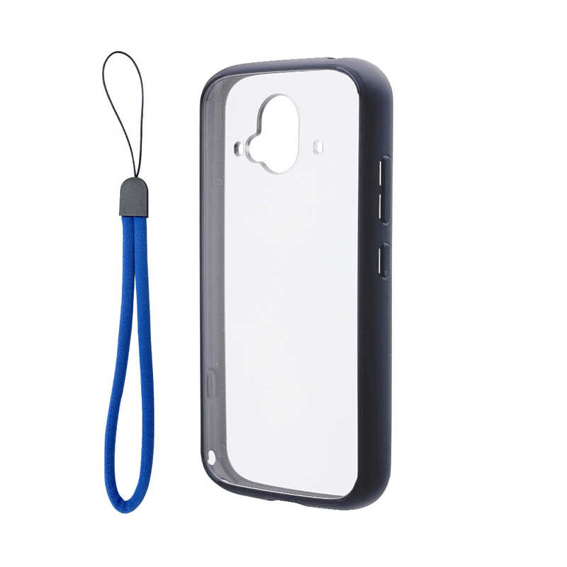 ラスタバナナ らくらくスマートフォン F-52B ネイビー 6758F52BHB ハンドストラップつきケース ラスタバナナ らくらくスマートフォン(F-52B) 手帳型ケース ダークネイビー
