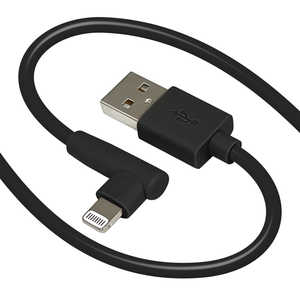 ラスタバナナ A to ライトニング柔らかケーブル L字型 2.4A 1m BK [1m] R10CAAL2A07BK