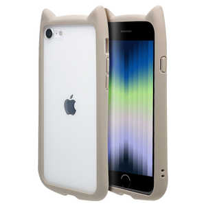 ラスタバナナ iPhone SE 第3世代 /SE 第2世代 /8/7 猫耳ケース mimi GLASS 衝撃吸収 ケース カバー ハイブリッド かわいい ネコミミ ネコ型 背面ガラス ベージュ 6832IP247HB