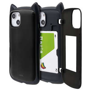 ラスタバナナ iPhone 14 6.1インチ/iPhone13 猫耳ケース mimi カード収納付き BK 7046IP261HB