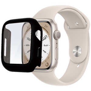 ラスタバナナ Apple Watch Series 8/7 45mm用 ガラスPC一体型ケース ブラック GHB3742AW45