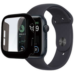 ラスタバナナ Apple Watch Series 6/5/4/SE第2世代/SE 44mm用 ガラス＋PC一体型ケース ブラック GHB3746AW44