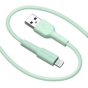 ラスタバナナ USB A to Lightning cable やわらか 1.5m ライトグリーン R15CAAL2A02LGR
