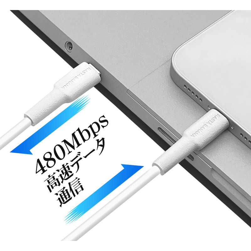 ラスタバナナ ラスタバナナ USB C to Lightning cable やわらか 1.5m ライトグレー ［USB Power Delivery対応］ R15CACL3A03LGRY R15CACL3A03LGRY