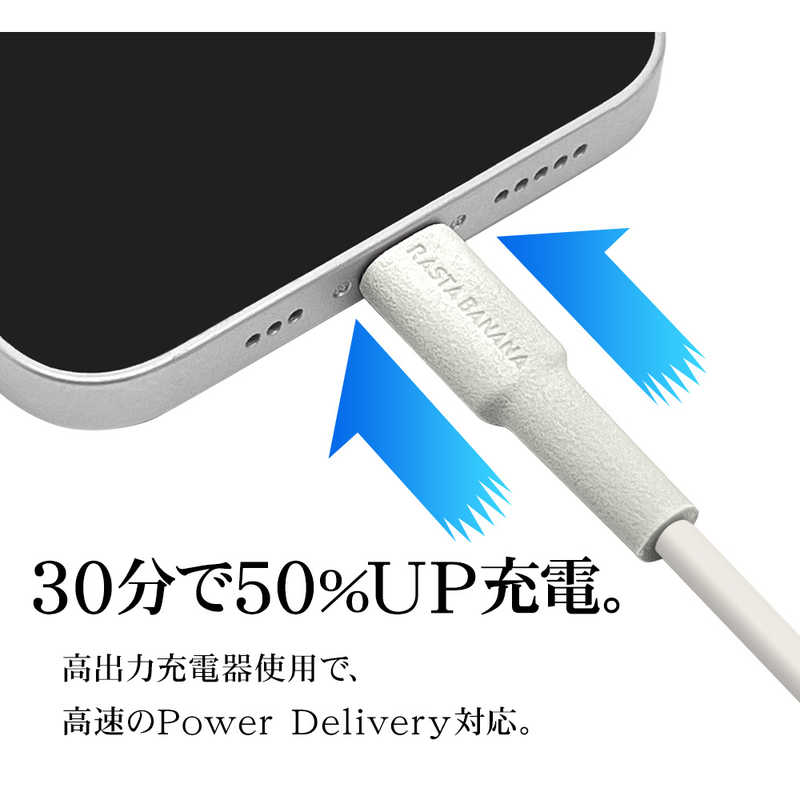 ラスタバナナ ラスタバナナ USB C to Lightning cable やわらか 1.5m ライトパープル ［USB Power Delivery対応］ R15CACL3A03LPU R15CACL3A03LPU