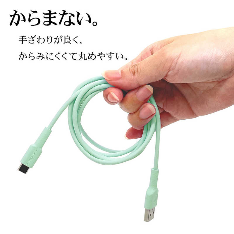 ラスタバナナ ラスタバナナ USB A to Type C cable やわらか 1.5m ホワイト R15CAAC3A02WH R15CAAC3A02WH